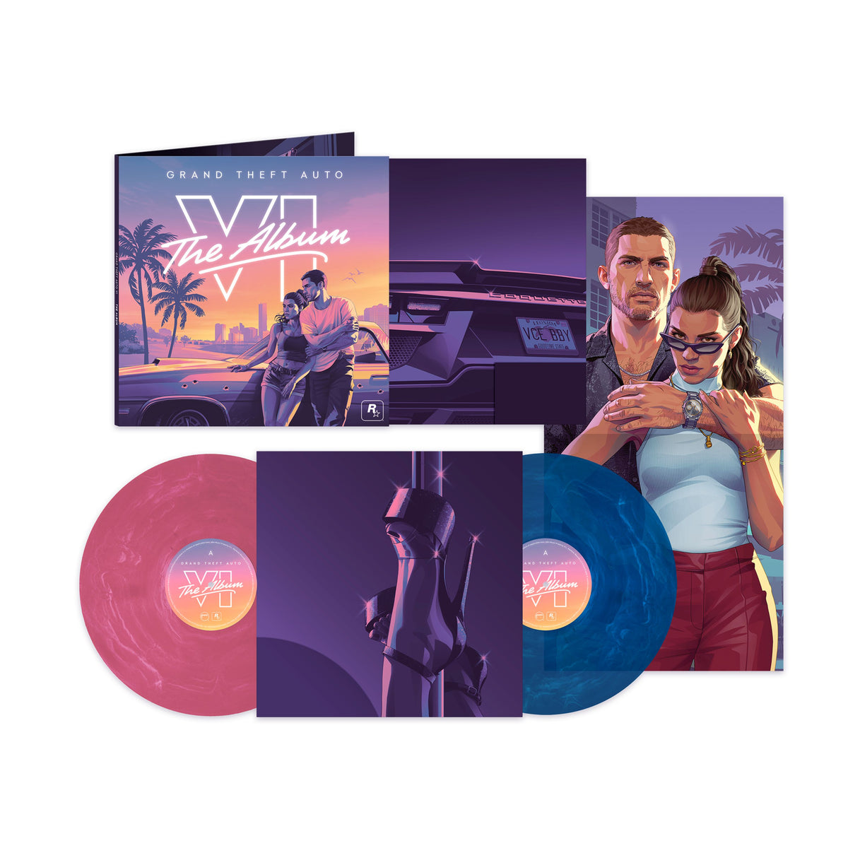PRE-ORDER "Grand Theft Auto VI: The Album" [Marble Pink & Blue 2xLP w/ Indie Exclusive Poster]
