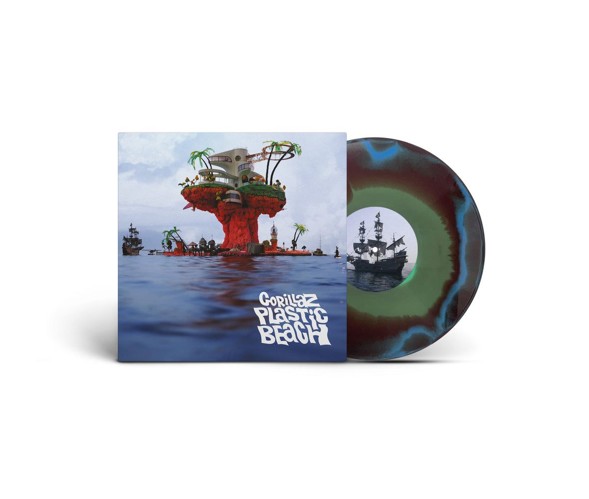 PRE-ORDER Gorillaz "Plastic Beach" [B&M Exclusive, Limited Blue, Green and Orange, Half-Speed] LP
