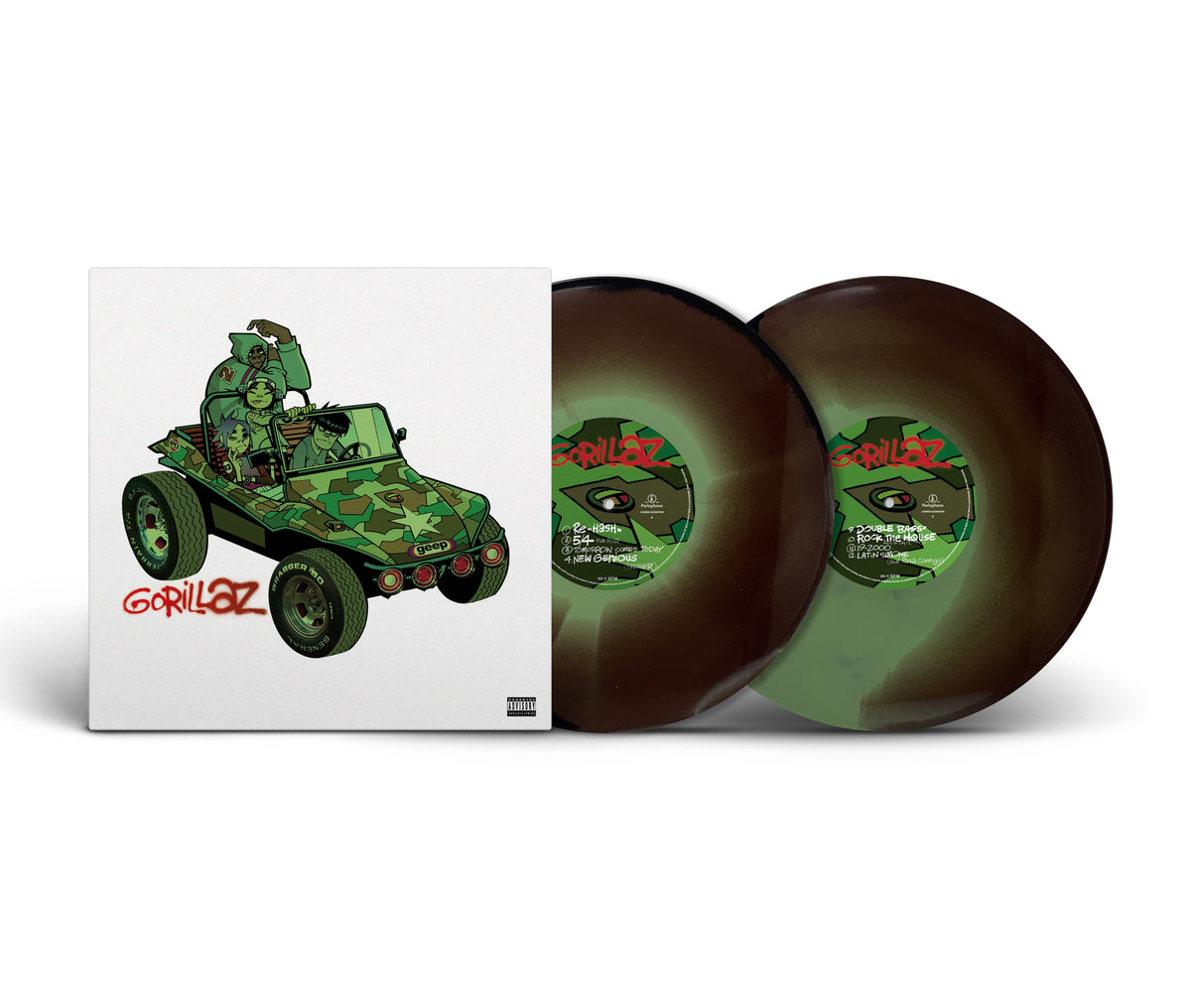 PRE-ORDER Gorillaz "s/t" [B&M Exclusive, limited camouflage green, brown and black 2xLP]