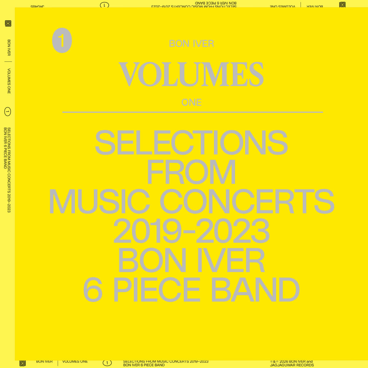 Bon Iver "Volumes One - Selections From Music Concerts 2019-2023 Bon Iver 6 Piece Band"