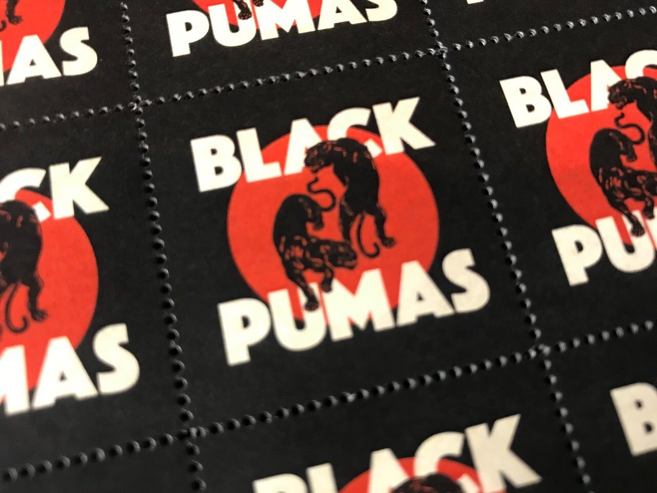 Black Pumas Stamp Sheet