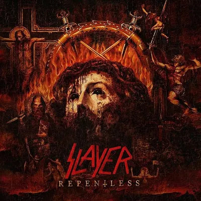 Slayer "Repentless" [Transparent Red w/ Orange & Black Splatter]